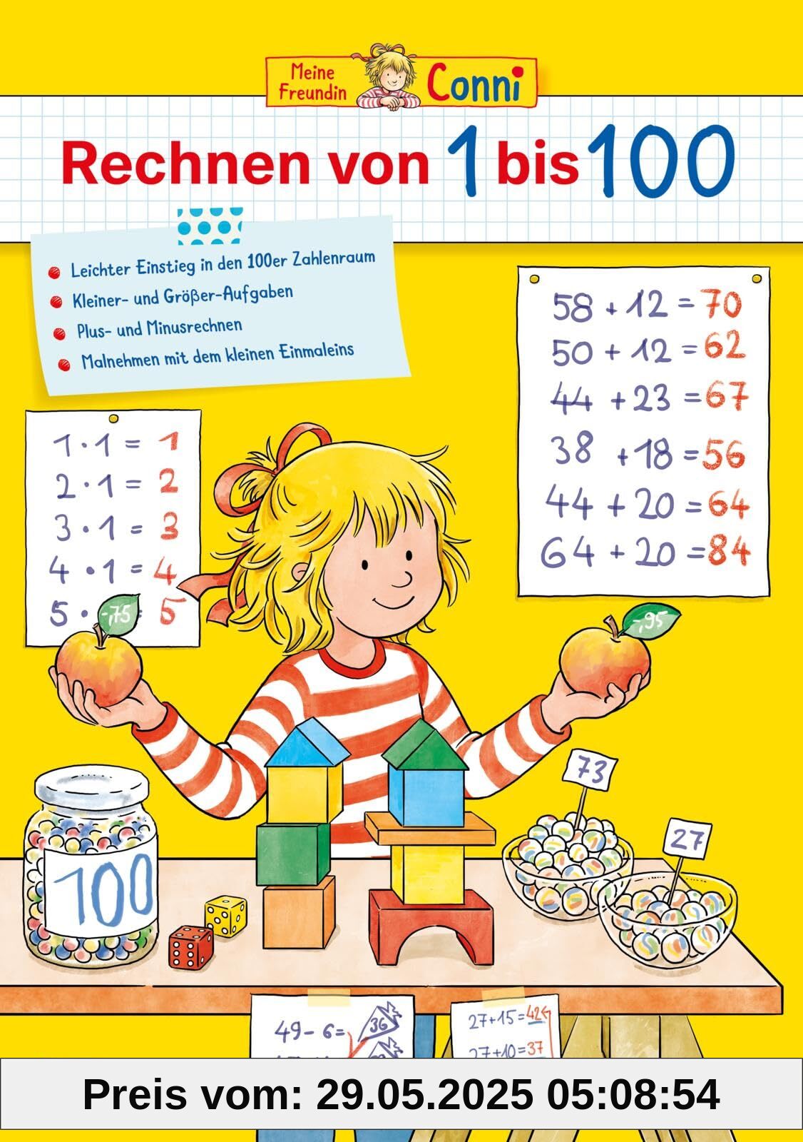 Conni Gelbe Reihe (Beschäftigungsbuch): Rechnen von 1 bis 100: Heft zum Zählen- und Rechnenlernen mit Zahlenspielen für Kinder ab 5 Jahren