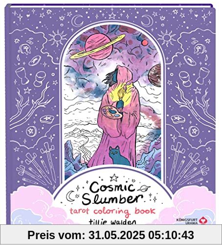 Cosmic Slumber Tarot Coloring Book: Ein interaktives Coloring- und Workbook für Tarot-Lovers (Tarotbuch Deutsch, Ausmalbuch für Erwachsene)