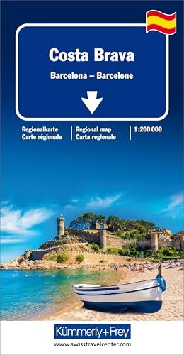 Kümmerly+Frey Regional-Strassenkarte Costa Brava 1:200.000: Mit Barcelona. Inkl. Ortsverzeichnis und Reiseinformationen