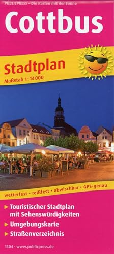 Cottbus: Touristischer Stadtplan mit Sehenswürdigkeiten und Straßenverzeichnis. 1 : 14 000 (Stadtplan: SP) von Publicpress