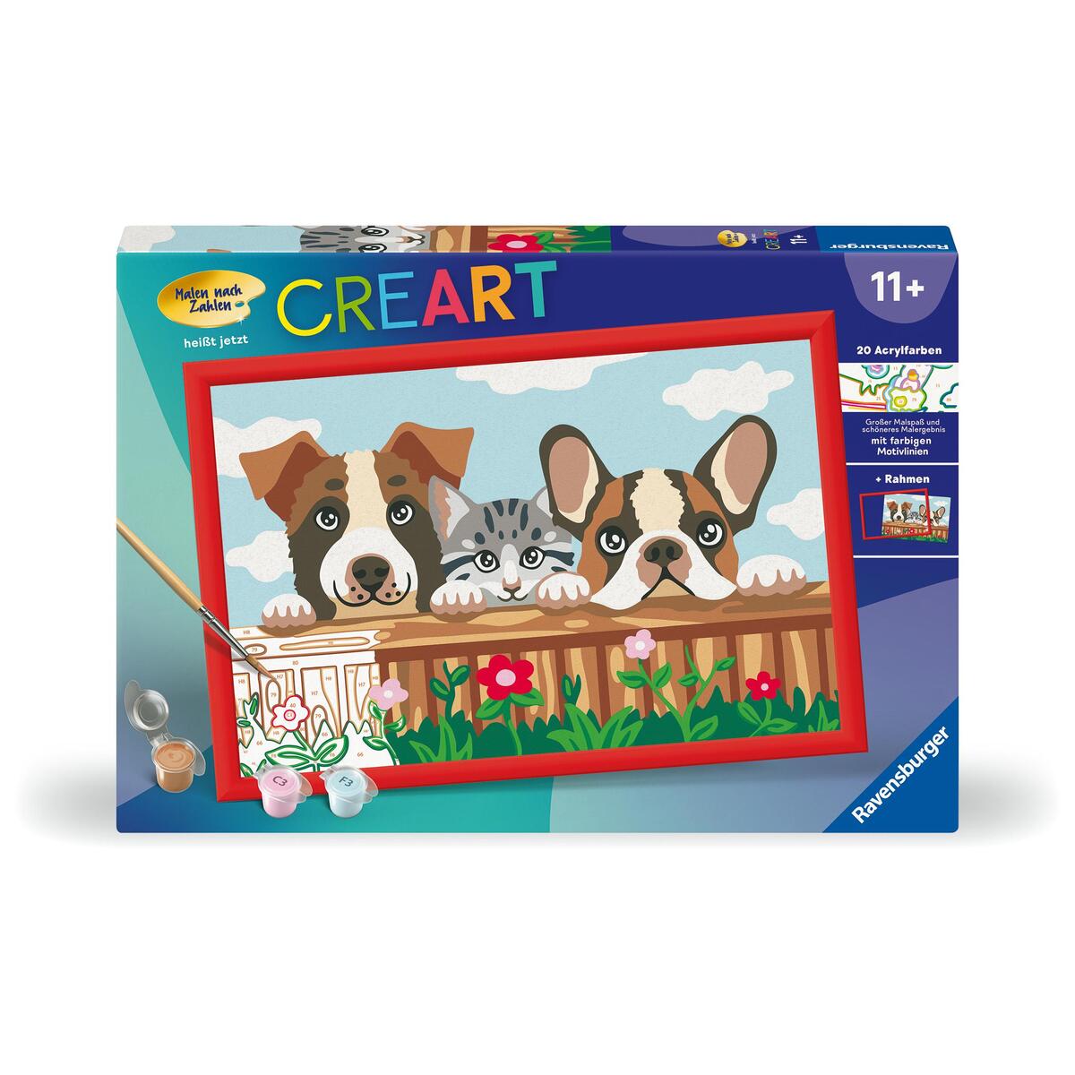 CreArt, Malen nach Zahlen Kinder - Hunde und Katze CreArt, Malen nach Zahlen Kinder - Hunde und Katze von Ravensburger Spieleverlag