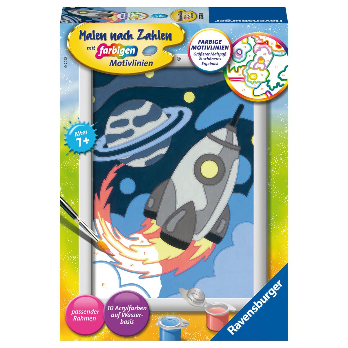 CreArt, Malen nach Zahlen Kinder - Weltraumabenteuer von Ravensburger Spieleverlag