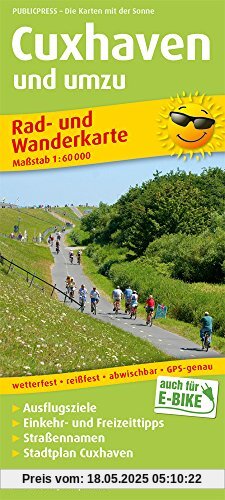 Cuxhaven und umzu (mit Stadtplan): Rad- und Wanderkarte mit Ausflugszielen, Einkehr- und Freizeittipps, mit Stadtplan (1:18500), wetterfest, ... 1:60000. (Rad- und Wanderkarte / RuWK)