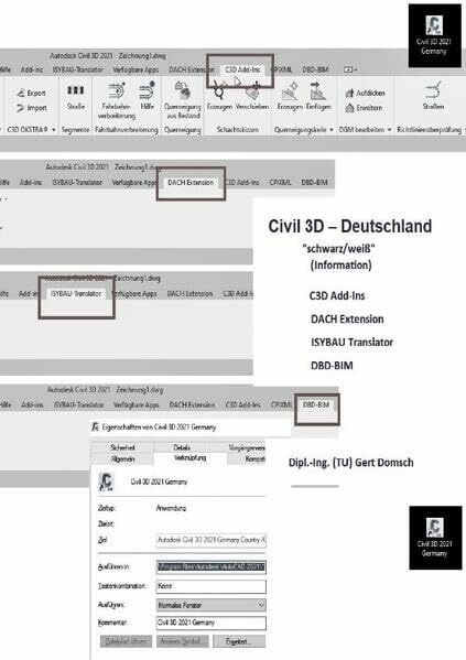 Cvil 3D Deutschland / Add-Ons, Add-Ins und mehr, Civil 3D Deutschland (schwarz/wei�, zur Infor...