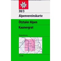 DAV Alpenvereinskarte 30/3 Ötztaler Alpen Kaunergrat 1 : 25 000