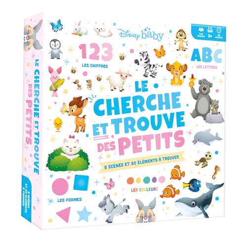DISNEY BABY - Coffret Le Cherche et Trouve des petits (couleurs, formes, chiffres, lettres): Les couleurs, les formes, les chiffres et les lettres