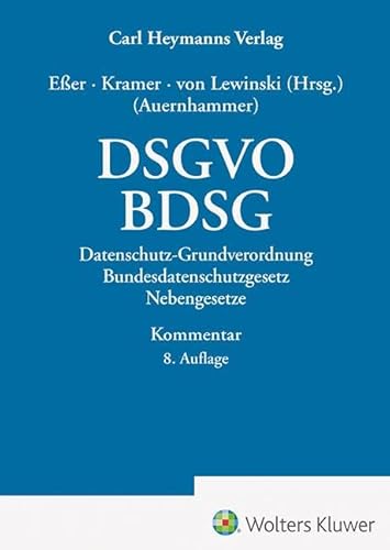 DSGVO/ BDSG: Datenschutz-Grundverordnung/ Bundesdatenschutzgesetz und Nebengesetze von Heymanns Verlag GmbH