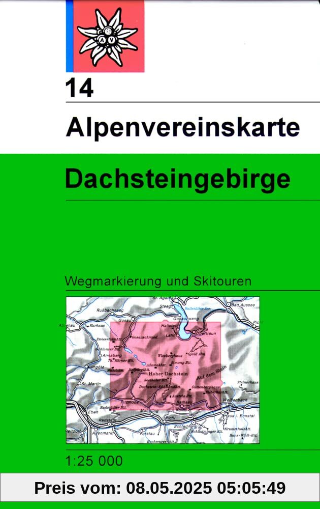 Dachstein: Topographische Karte 1:25.000 mit Wegmarkierungen und Skirouten (Alpenvereinskarten, Band 14)