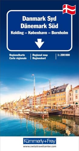 Kümmerly+Frey Regional-Strassenkarte Dänemark Süd 1:200.000: Mit Kolding, Kopenhagen und Bornholm. Inkl. Stadtpläne, Ortsverzeichnis und Reiseinformationen