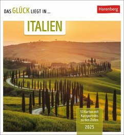Das Glück liegt in Italien Postkartenkalender 2025 - Wochenkalender mit 53 Postkarten, 53 besondere Orte entdecken von Harenberg