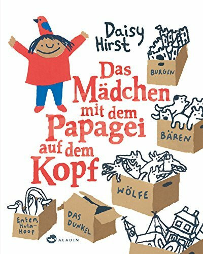 Das Mädchen mit dem Papagei auf dem Kopf
