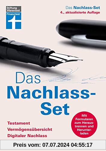 Das Nachlass-Set : aktualisierte Auflage 2021: Testament, Vermögensübersicht, Digitaler Nachlass, Bestattungsverfügung