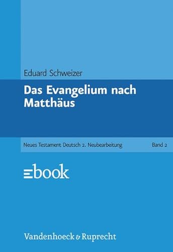 Das Neue Testament Deutsch (NTD), 11 Bde. in 13 Tl.-Bdn., Bd.2, Das Evangelium nach Matthäus (Das Neue Testament Deutsch: Neues Göttinger Bibelwerk, Band 2)