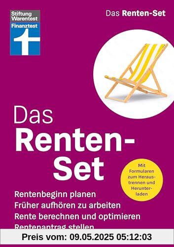 Das Renten-Set - Finanztest Rentenberatung: Rentenbeginn planen, Früher aufhören zu arbeiten, Rente berechnen und optimieren, Rentenantrag stellen | Mit Formularen zum Heraustrennen und Herunterladen Das Renten-Set - Finanztest Rentenberatung: Rentenbeginn planen, Früher aufhören zu arbeiten, Rente berechnen und optimieren, Rentenantrag stellen | Mit Formularen zum Heraustrennen und Herunterladen