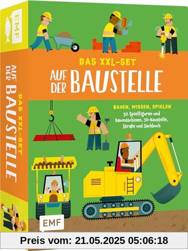 Das XXL-Set – Bauen, Wissen, Spielen: Auf der Baustelle: Mit 50 tollen Spielfiguren und beweglichen Baumaschinen, ausklappbarer 3D-Baustelle, Straße zum Zusammensetzen und Sachbuch