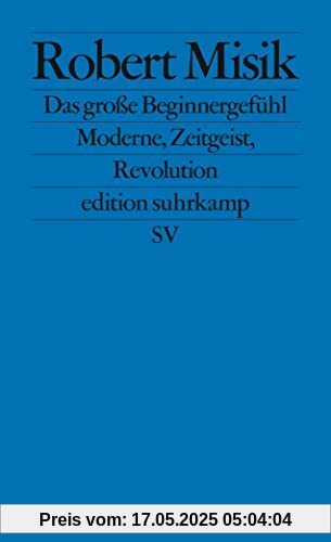 Das große Beginnergefühl: Moderne, Zeitgeist, Revolution (edition suhrkamp)