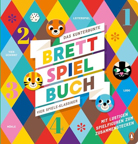 Das kunterbunte Brettspiel-Buch – Vier Spiele-Klassiker: Interaktives Buch ab 4 Jahren