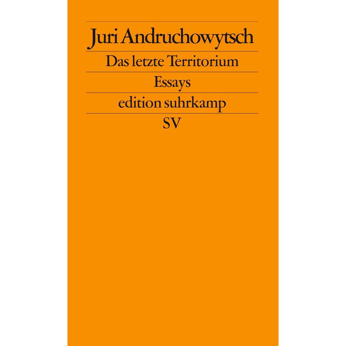 Das letzte Territorium von Suhrkamp Verlag AG