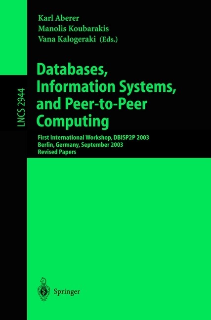 Databases Information Systems and Peer-to-Peer Computing von Springer Berlin Heidelberg