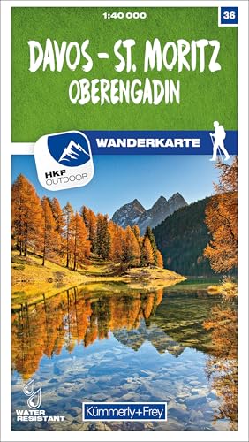 Davos - St. Moritz - Oberengadin Nr. 36 Wanderkarte 1:40 000: Matt laminiert, free Download mit HKF Outdoor App (Kümmerly+Frey Wanderkarten, Band 36)