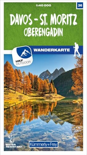 Kümmerly+Frey Wanderkarte 36 Davos, St. Moritz 1:40.000: Mit Oberengadin. Wetterfest, matt laminiert und mit free Download von Kmmerly und Frey