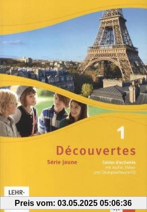 Découvertes Série jaune 1 (ab Klasse 6). Cahier d'activités 1 mit Audio-CD (MP3 für PC), DVD mit Filmsequenzen und Übungssoftware