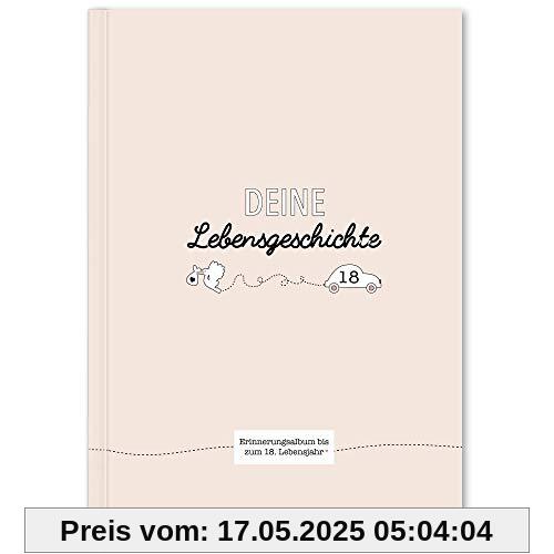 Deine Lebensgeschichte: Erinnerungsalbum bis zum 18. Lebensjahr (hellrosa)