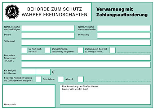 Denkzettel – das Knöllchen für deine Freunde Denkzettel – das Knöllchen für deine Freunde