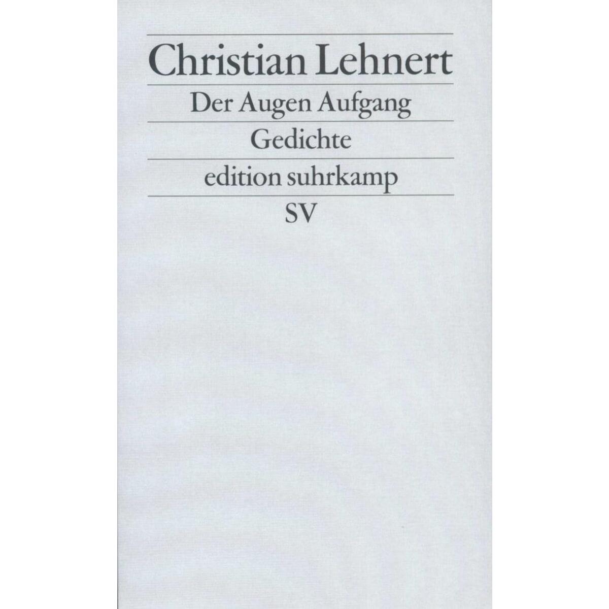 Der Augen Aufgang von Suhrkamp Verlag