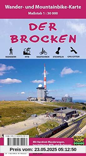 Der Brocken: Wander- und Mountainbike-Karte Der Brocken: Wander- und Mountainbike-Karte
