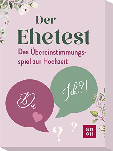 Der Ehetest: Das Übereinstimmungsspiel zur Hochzeit | Spiel für Paare mit 100 aufschlussreichen Fragen, Geschenk zum Valentins- oder Hochzeitstag oder für den Spieleabend