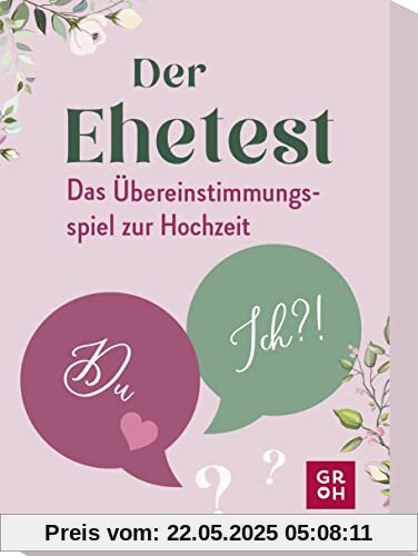 Der Ehetest: Das Übereinstimmungsspiel zur Hochzeit | Spiel für Paare mit 100 aufschlussreichen Fragen