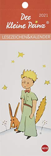 Der Kleine Prinz Lesezeichen & Kalender 2021 mit Monatskalendarium - perforierte Kalenderblätter zum Heraustrennen - zum Aufstellen oder Aufhängen - Format 6 x 18 cm von Heye