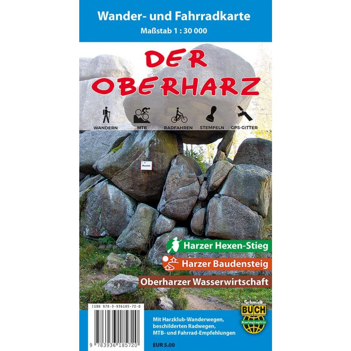 Der Oberharz Wander- und Fahrradkarte 1 : 30 000 von Schmidt-Buch-Verlag