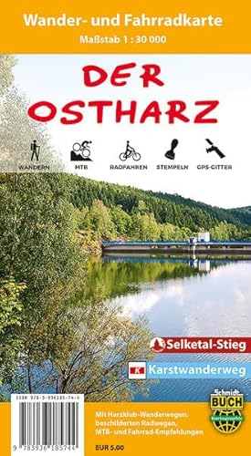 Der Ostharz: Wander- und Fahrradkarte