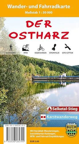 Der Ostharz: Wander- und Fahrradkarte