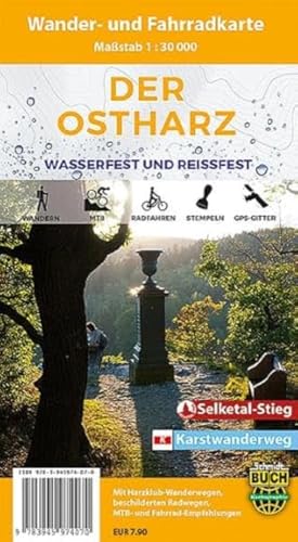 Der Ostharz: Wasserfeste und reißfeste Wander- und Fahrradkarte