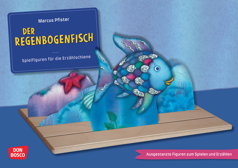 Der Regenbogenfisch, mit schillernden Schuppen. Erzählschienen-Figurenset von Don Bosco Medien