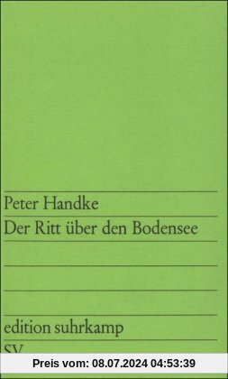 Der Ritt über den Bodensee (edition suhrkamp)
