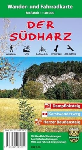 Der Südharz: Wander- und Fahrradkarte
