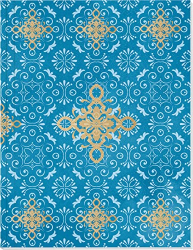 Der Zauber Indiens Großes Notizheft Motiv Blaues Ornament: Format Din A5
