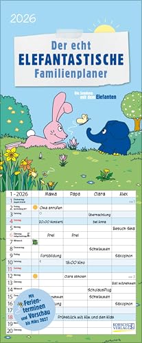 Der echt elefantastische Familienplaner 2026: Familienplaner mit 3 breiten Spalten. Familienkalender mit farbigen Wochen, Ferienterminen, Vorschau bis März 2027. Der echt elefantastische Familienplaner 2026: Familienplaner mit 3 breiten Spalten. Familienkalender mit farbigen Wochen, Ferienterminen, Vorschau bis März 2027. von Korsch Verlag