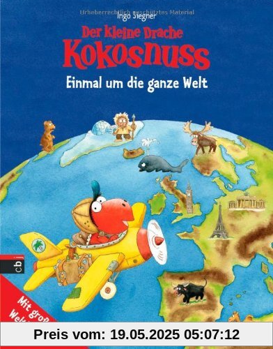 Der kleine Drache Kokosnuss - Einmal um die ganze Welt: Kinderatlas mit großer Weltkarte