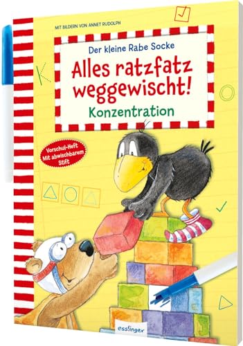 Der kleine Rabe Socke: Alles ratzfatz weggewischt!: Konzentration | Mit abwischbaren Seiten & Stift