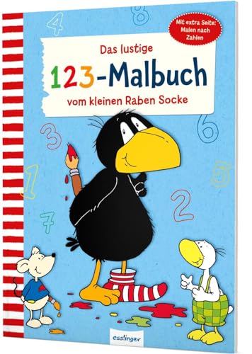 Der kleine Rabe Socke: Das lustige 1 2 3 – Malbuch vom kleinen Raben Socke: Mit extra Seite: Malen nach Zahlen