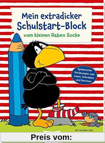 Der kleine Rabe Socke: Mein extradicker Schulstart-Block: Lernblock für Vorschulkinder ab 5 Jahren