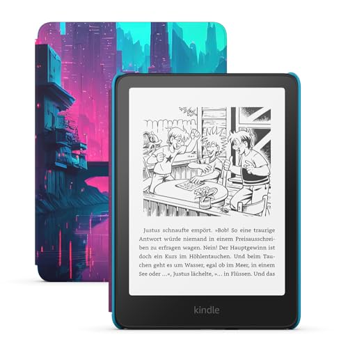 Amazon Kindle Paperwhite Kids (16 GB) – Größeres, blendfreies 7-Zoll-Display – Mit Kindle lesen Kinder durchschnittlich mehr als mehr als 45 Minuten – Cyber-Skyline-Design von Amazon