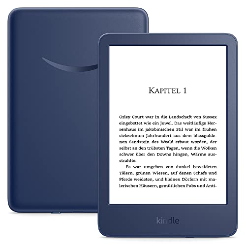 Kindle (2022) – Der bisher leichteste und kompakteste Kindle, jetzt mit hochauflösendem 6-Zoll-Display mit 300 ppi und doppelter Speicherkapazität | Mit Werbung | Blau von Amazon