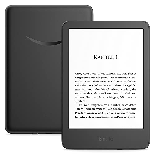 Kindle (2022) – Der bisher leichteste und kompakteste Kindle, jetzt mit hochauflösendem 6-Zoll-Display mit 300 ppi und doppelter Speicherkapazität | Mit Werbung | Schwarz von Amazon