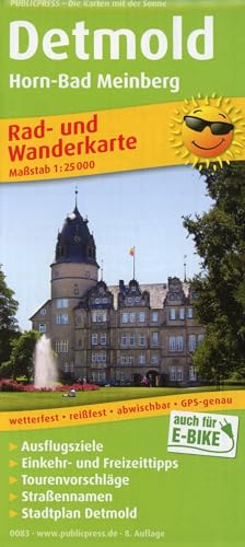 Detmold, Horn-Bad Meinberg: Rad- und Wanderkarte mit Ausflugszielen, Einkehr- & Freizeittipps und Stadtplan Detmold, Straßennamen, wetterfest, ... 1:25000 (Rad- und Wanderkarte: RuWK)